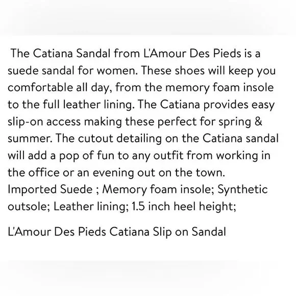 L'Amour Des Pieds Women’s Catiana Slip On Sandal Navy Suede, Size 6.5M - Picture 5 of 10